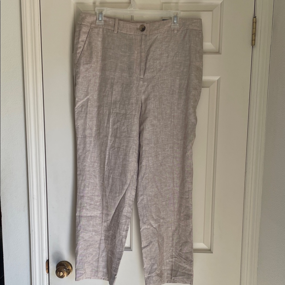 Talbots Women's 100% linen, Southampton Straight Leg Pants. Size 12P